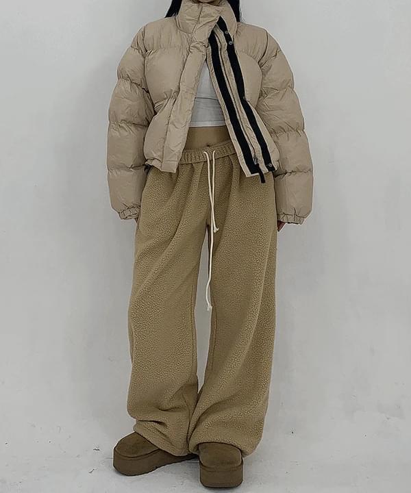 Terry Winter Fleece Folding Training Jogger Wide Pants