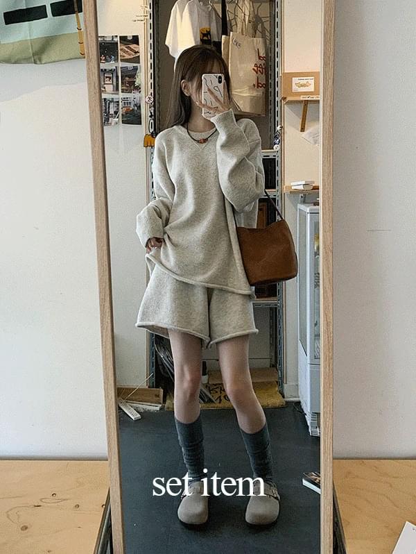 DUS Overfit Loose-fit Knitwear Shorts Two Piece Set - 3 Colors