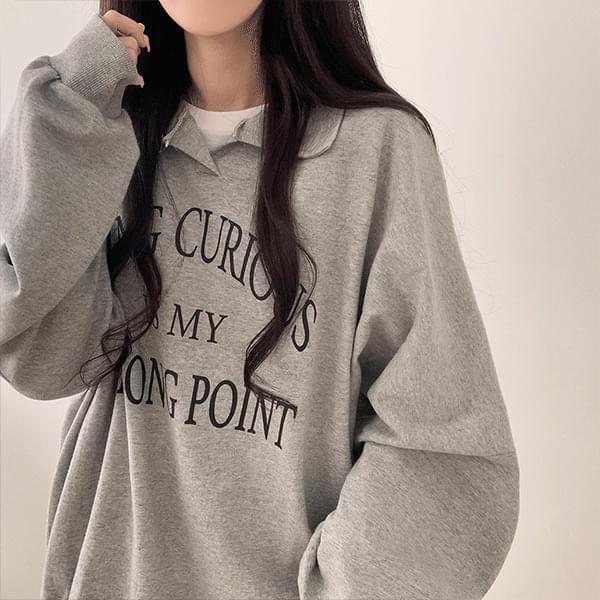 Point collar Loose-fit Sweatshirt