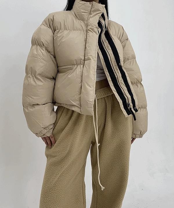페이지 데일리 오버핏 하이넥 웰론 숏패딩 점퍼(블랙,버건디,베이지,브라운,아이보리)