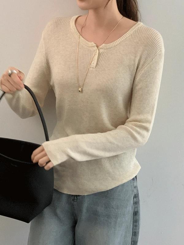 Vicky Henley Neck Ribbed Wool Knitwear - 3color