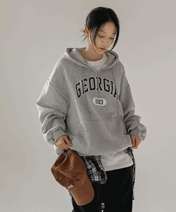 Haties 方形拉絨字母拉鍊連帽衫