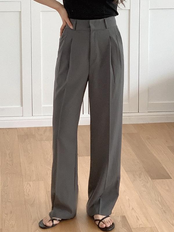 Krun Summer Pintuck Wide Slacks -