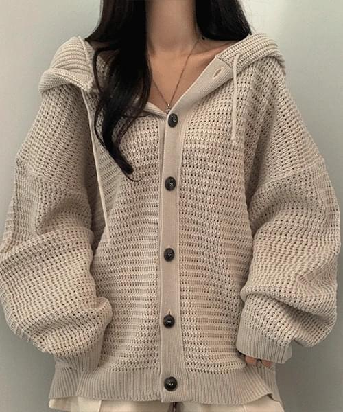 Overfit Hooded Knitwear Cardigan 开襟衫
