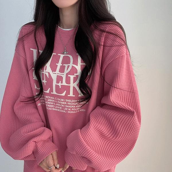 Loose-fit hide waffle Sweatshirt