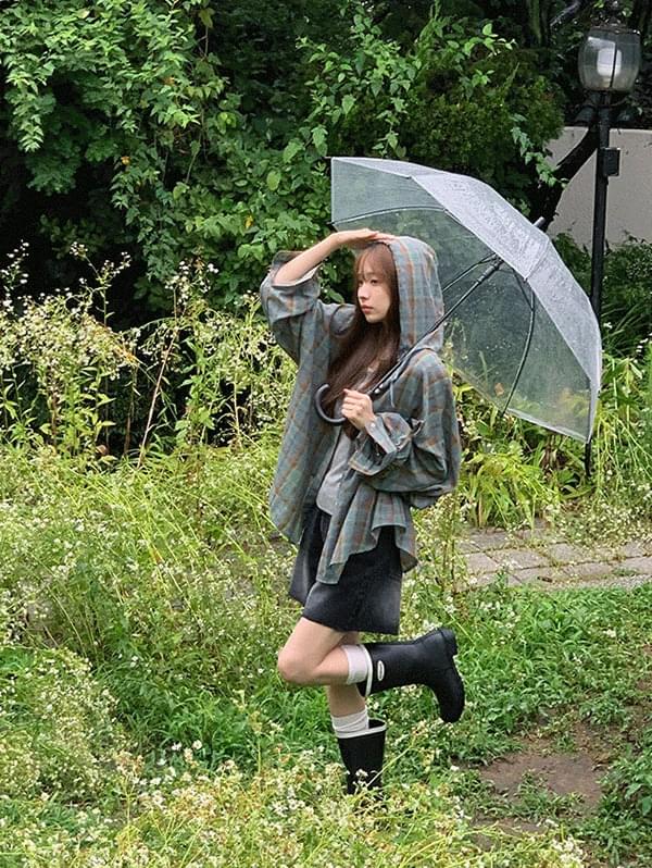 Renou mid-season check hooded shirt - 3 colors