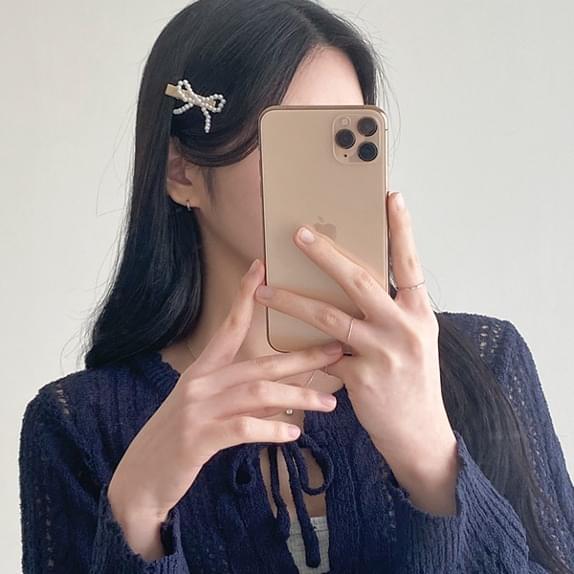 Illit Pearl Ribbon Hairpin SET 配饰