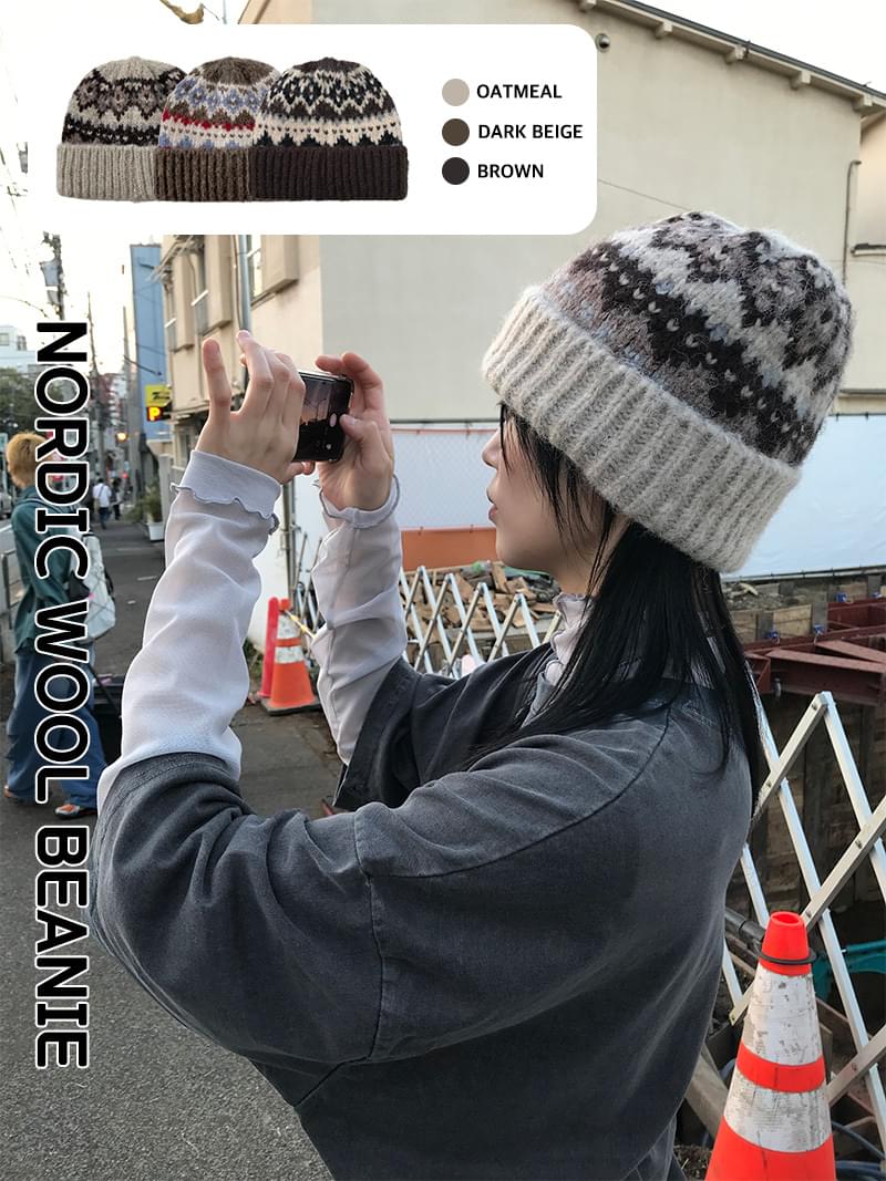 NORDIC WOOL BEANIE (3color)