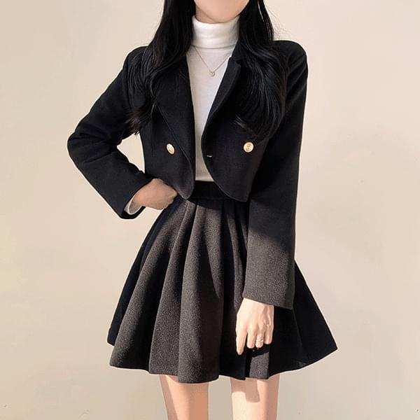高質感羊毛西裝外套搭配裙裝套裝