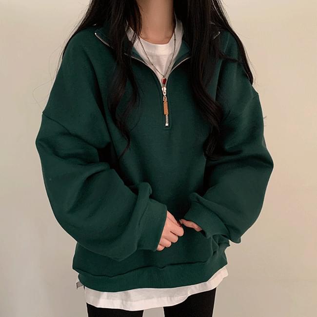 따뜻기모, 도톰 반집업카라 맨투맨