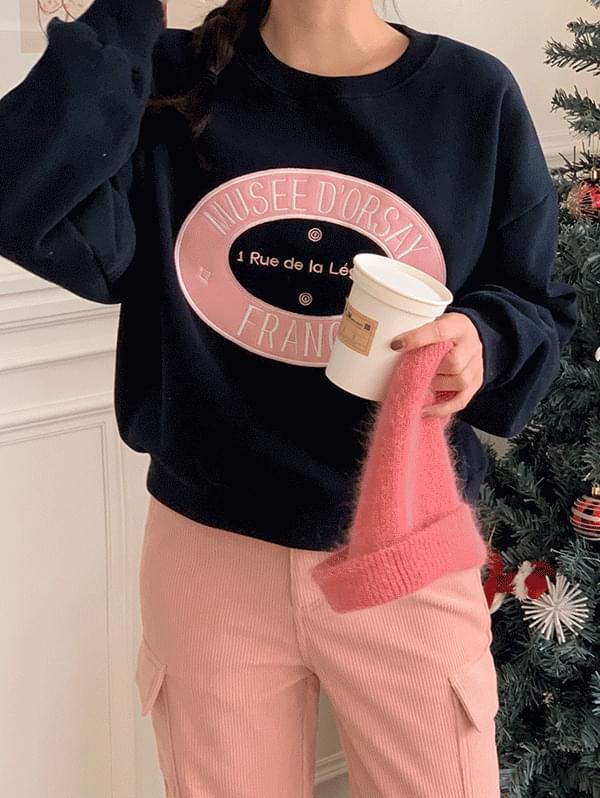 Musee Woolen brushed lettering patch Sweatshirt - 3 colors 長袖上衣
