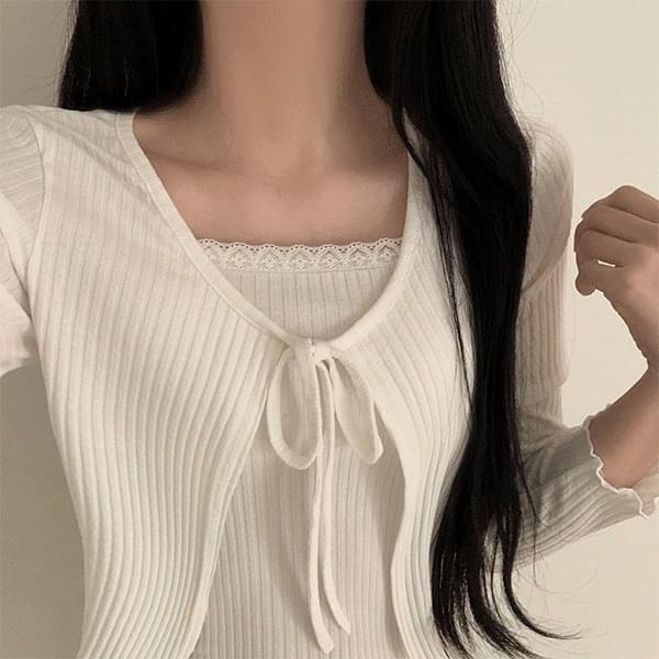 레이스나시,리본 가디건 세트