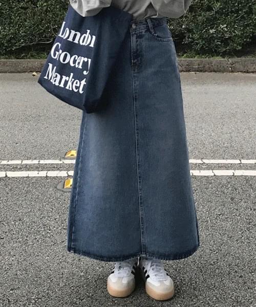芸術的フィット感、Aラインデニムロングスカート