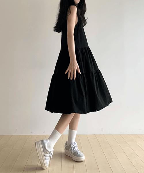 Basic layered sleeveless long Dress 连身裙