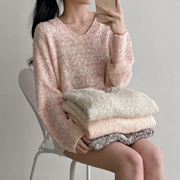 Neppopcorn V- V-Neck Knitwear 