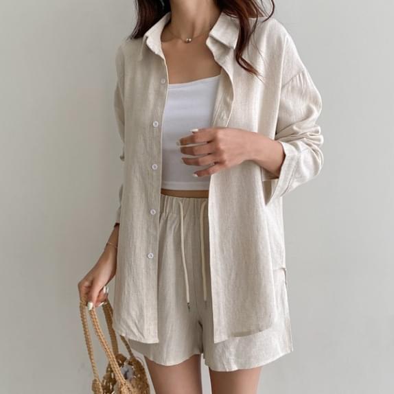 Kino Linen Shirt Shorts SET