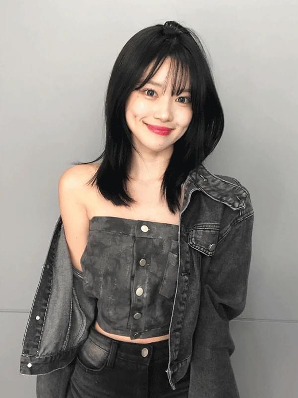 Lean Neckclip Crop Denim Jacket
