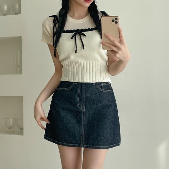 Churros Color Block Knitwear Sleeveless 无袖