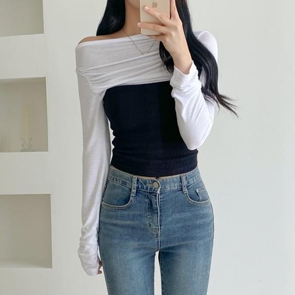 Ribbed Color Drape T