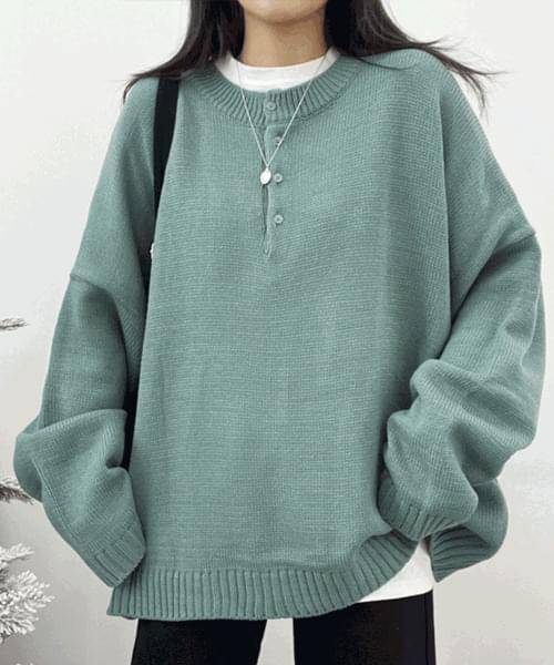 Button Overfit Knitwear Tee