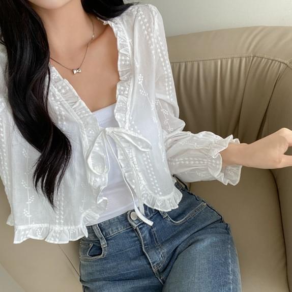 Evian lace frill bolero