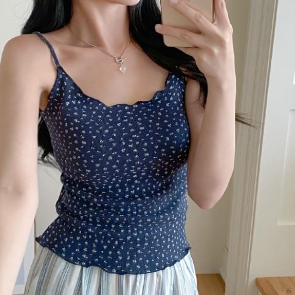 Chips Punching Wave Sleeveless T Flower Jagard tank top, string tank Sleeveless , Sleeveless , eyelet punching, vintage Sleeveless tank top, layered 无袖