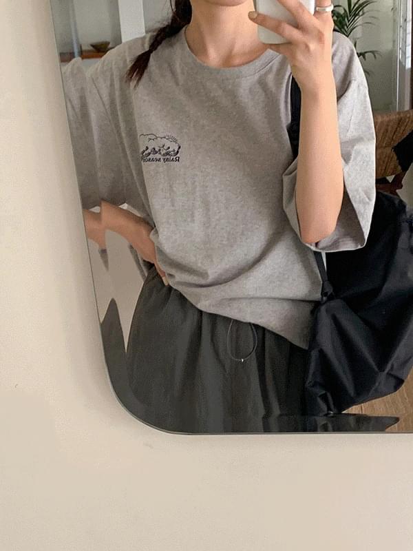 레인 여름 프린팅 박시 오버핏 반팔 티셔츠(2color)