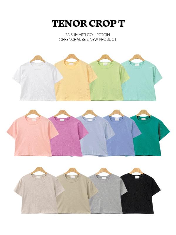 Tenor Summer Cropped Cotton Short Sleeve T-shirt