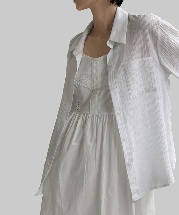 Festy striped roll-up short-sleeved shirt