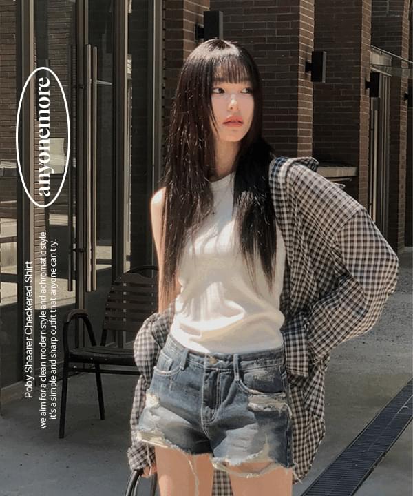 포비 시어서커 체크 셔츠 (3color)