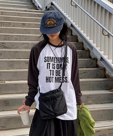 Lacto Lettering Raglan Long Sleeve T-Shirt