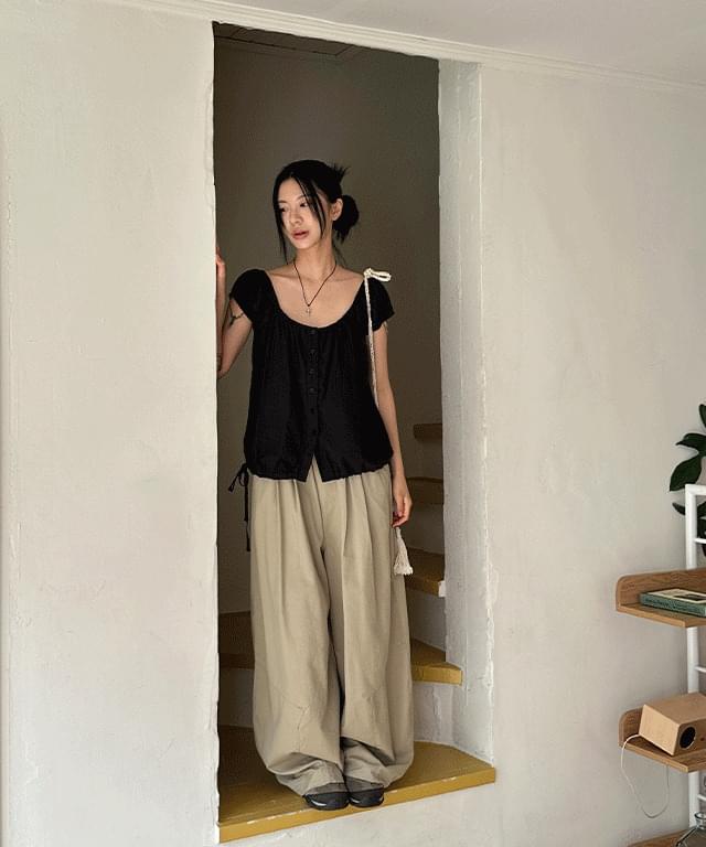 ハーティングダーツポイントワイドコットンパンツ