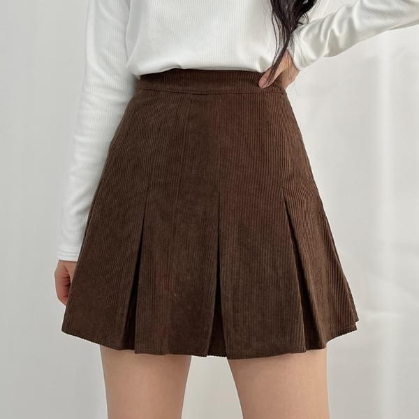 燈芯絨網球風百褶短裙