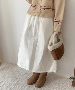 Jerna padded quilted long skirt