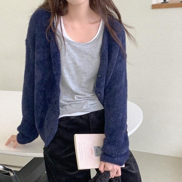 PDAL Angora V- V-Neck Knitwear Cardigan