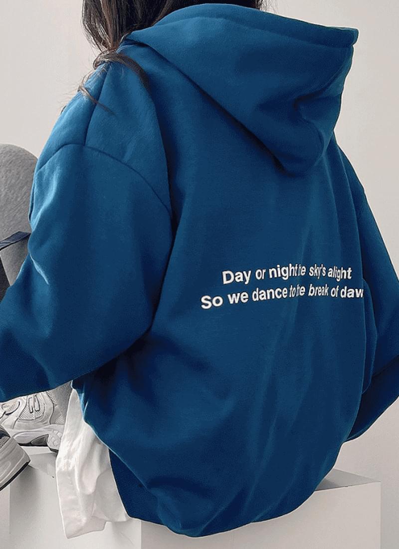 Generous overfit, internation Nesherly Fleece-lined hooded zip-up 4color