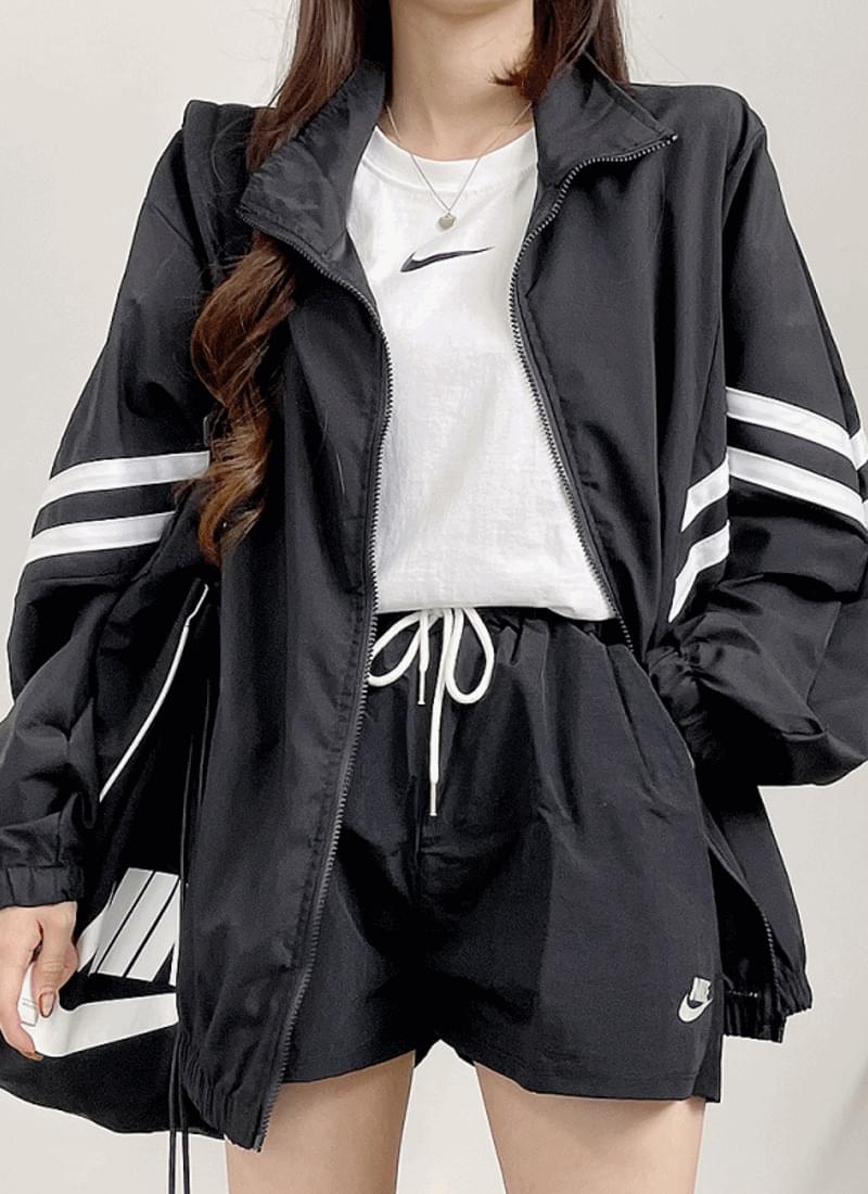 Overfit bass lock two-line Jacket 2color