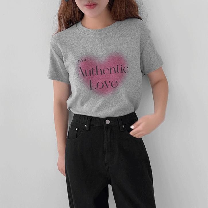 Authentic Love Peach Fleece-lined Short Sleeve T-shirt