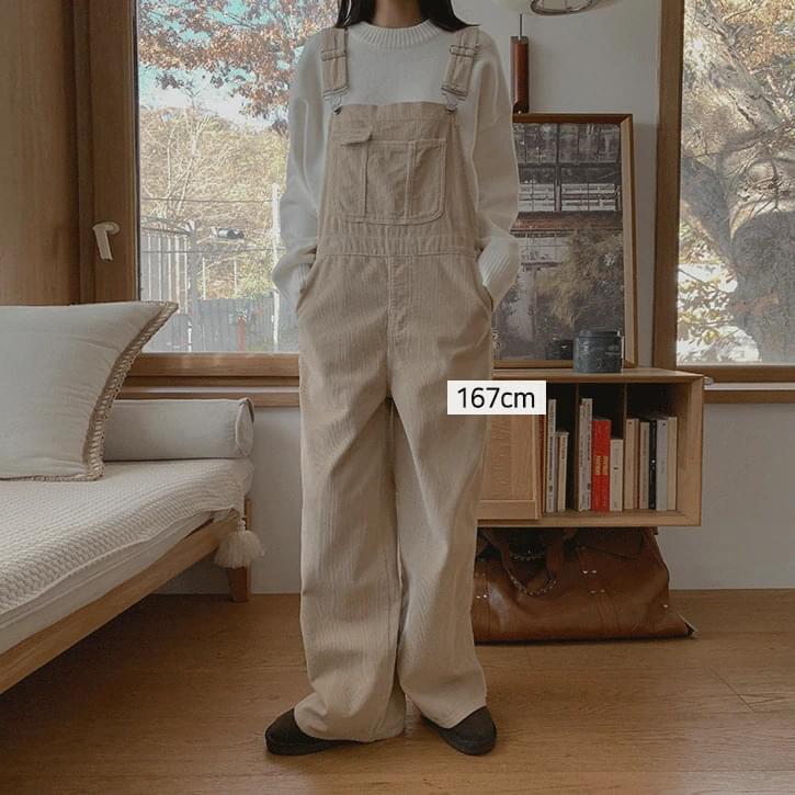 Salon #Mini Pocket Golden Overall Pants