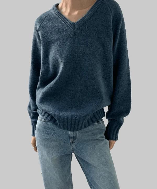 Moreble Basic V-Neck Knitwear 