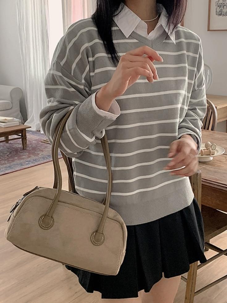 Dienid Striped V-Neck Knitwear 