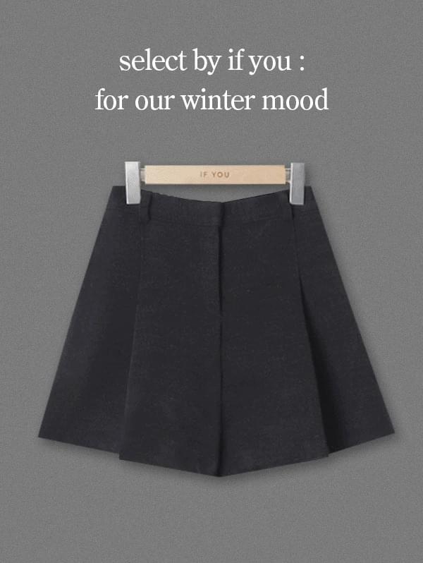 Nerve Winter Fleece-lined Pin Tuck Shorts - 2 colors 短裤