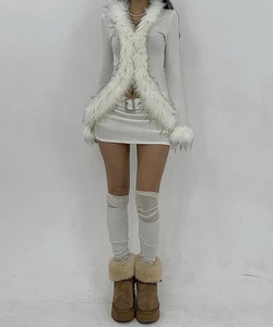 ユードパーティルックリブスリムゴルジベルトスカートミニスカート