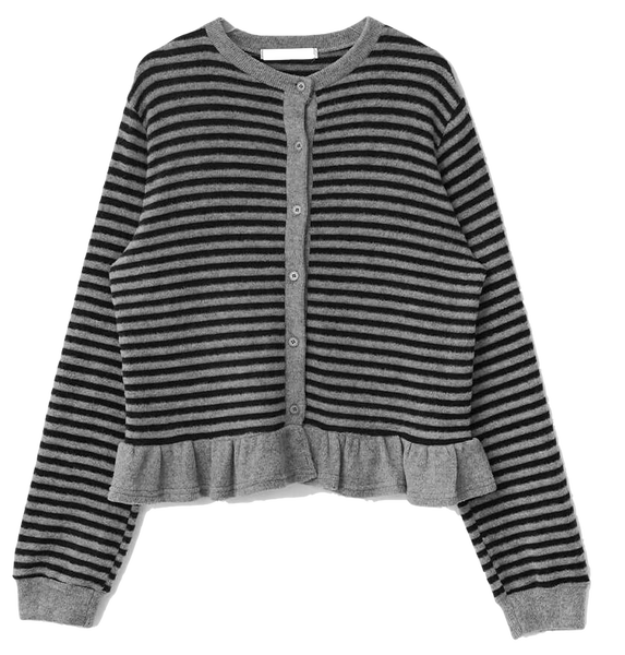 Kyle Stripe Frill Cardigan