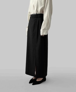Heyro Strap Slit Fleece-lined Long Skirt