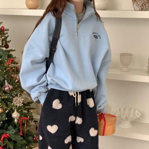 奇羅斯加絨半拉鍊立領衛衣