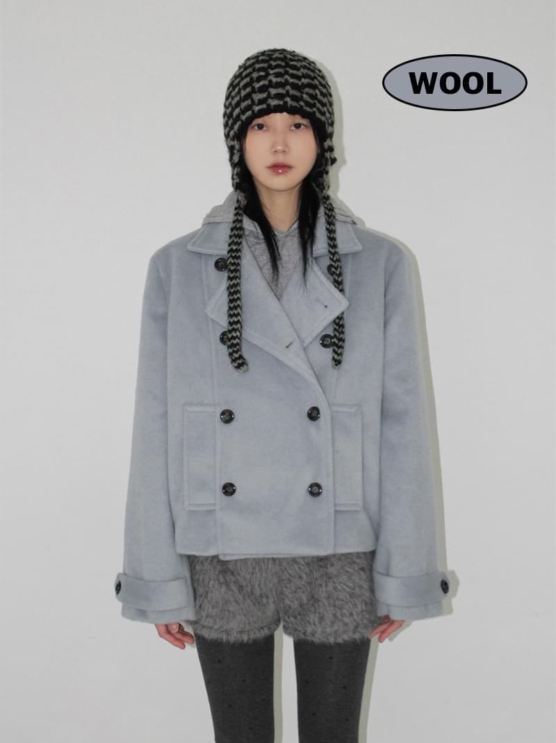 (WOOL) SHORT DOUBLE COAT (3color)