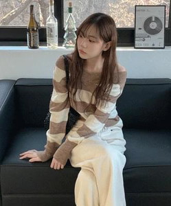 ELZ Wool Striped Yang V Knitwear 