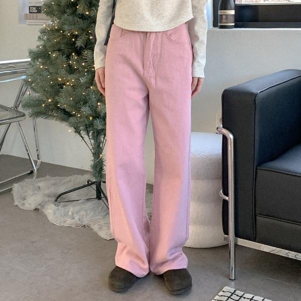 Wyla Fleece-lined Wide Cotton Pants