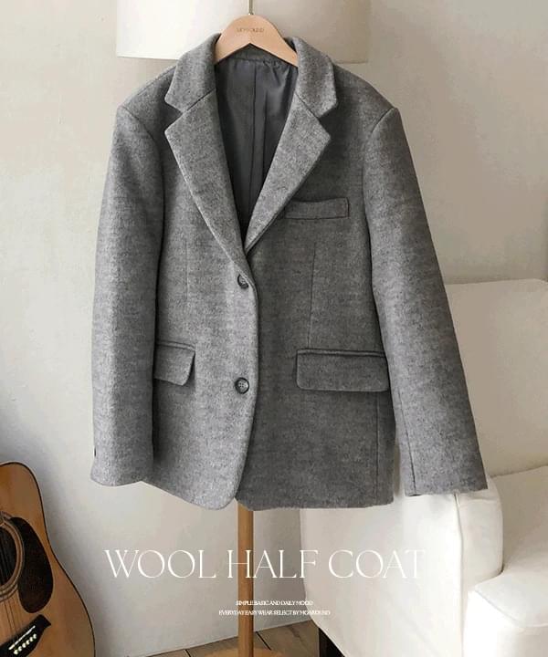 Elof Wool Single Half Coat -3color
